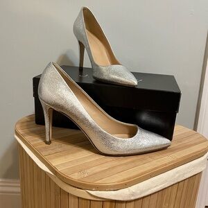 Jcrew Cracked Metallic Leather Stiletto sz 8